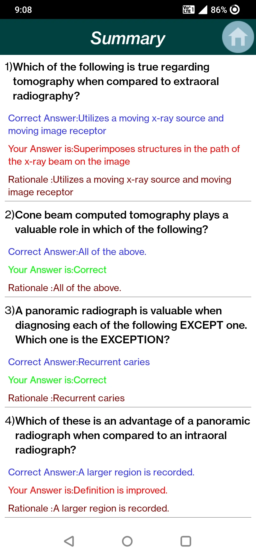 Dental Radiography Quiz screenshot