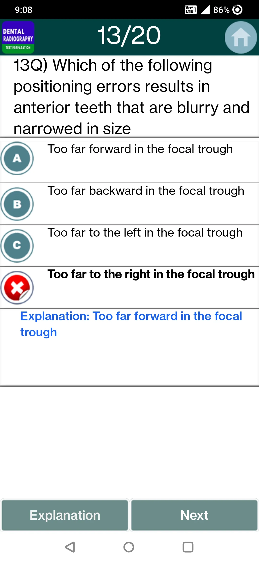 Dental Radiography Quiz screenshot