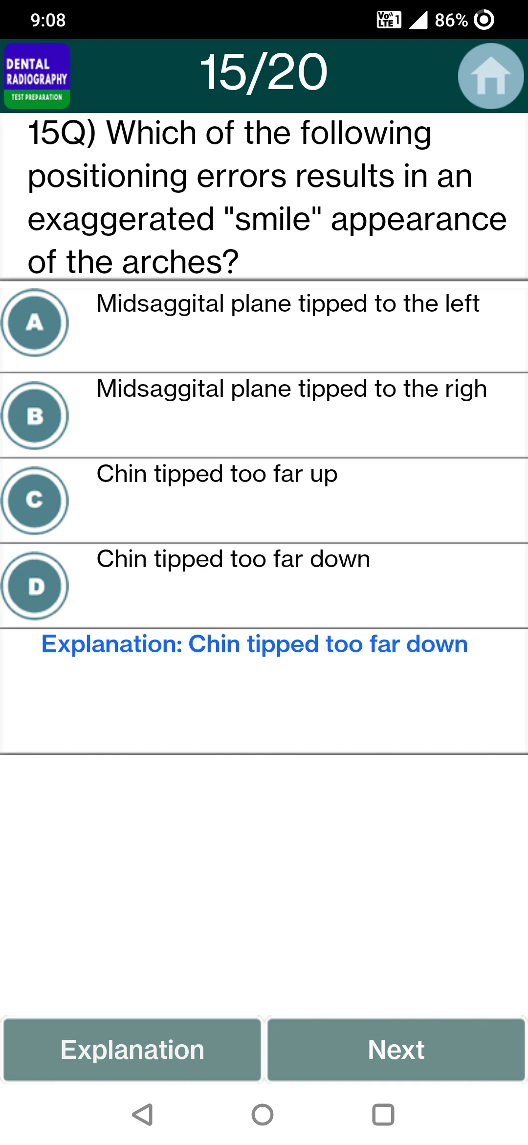 Dental Radiography Quiz screenshot